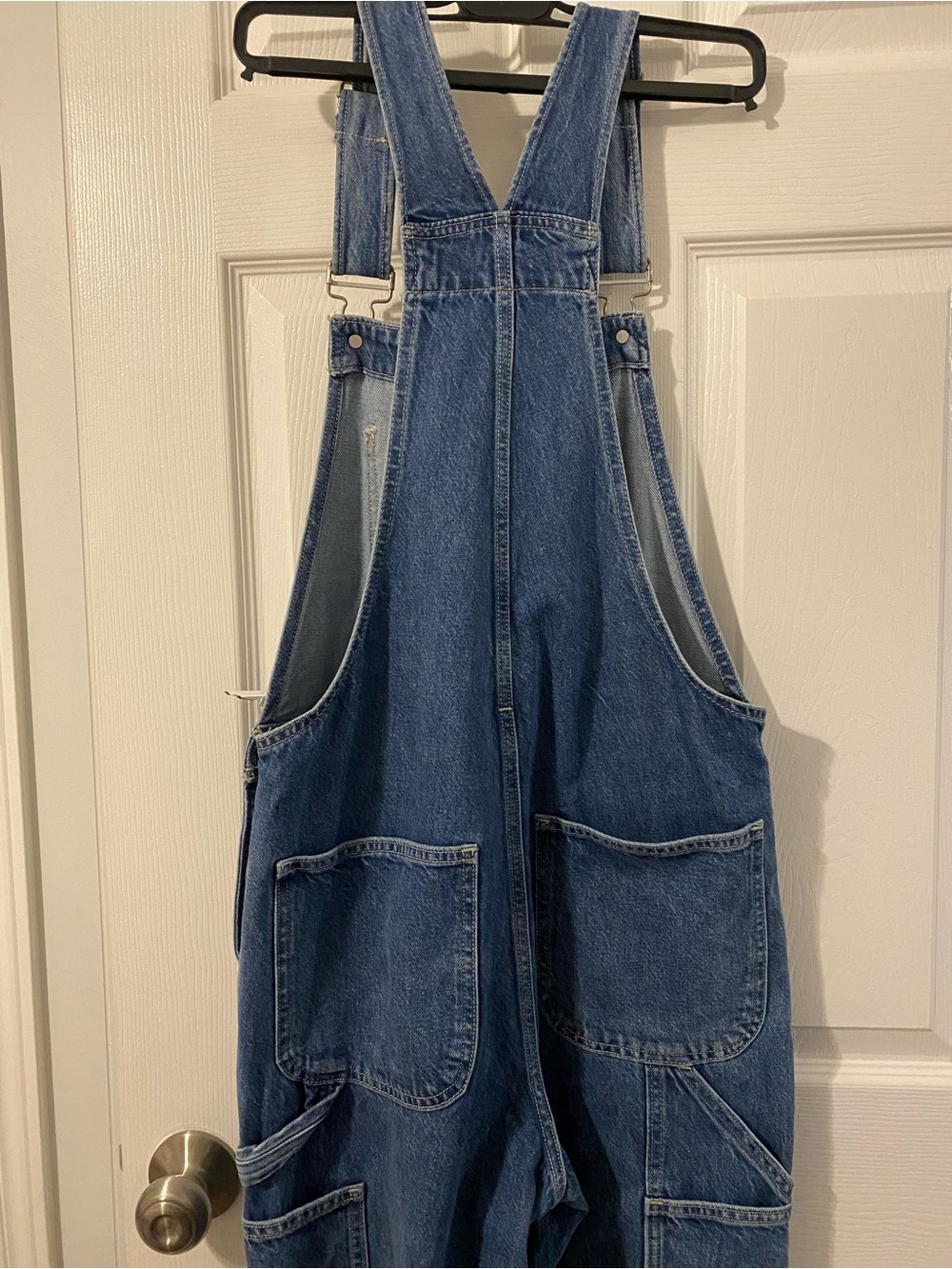 Aritzia Denim Overheard Relaxed-Fit 90s Medium Blue Overalls Size S - Picture 10 of 16